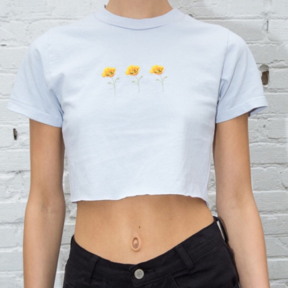 Brandy Melville Cropped Poppy Top - Picture 2 of 6